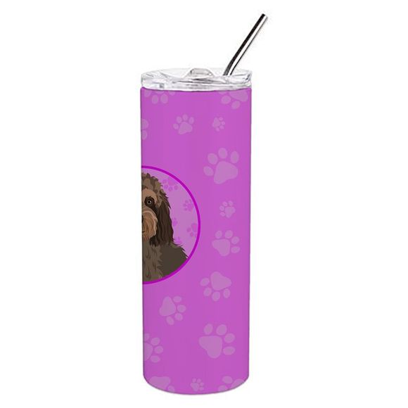 Doodle Tricolor #3 Stainless Steel 20 oz Skinny Tumbler, Pink - Picture 3 of 4